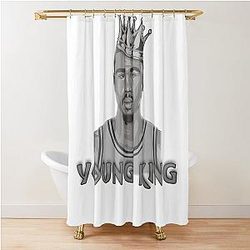 Jayson Tatum Young King Basketball Shower Curtain
