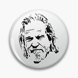 Jeff Bridges Stencil Artwork Pin