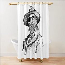 Poor Jeff Bridges Black Portrait Drawing Shower Curtain