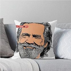Jeff Bridges Pop Culture Portrait throw pillow