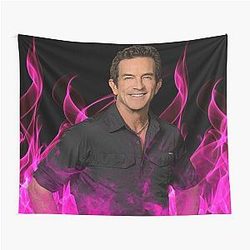 Jeff Probst Survivor Pink Fire Tapestry