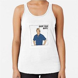 Drop your buffs by Jeff Probst Racerback Tank Top