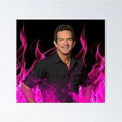 Jeff Probst Survivor Pink Fire Tapestry Poster