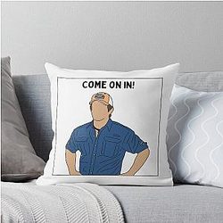 Come on in Jeff Probst Throw Pillow