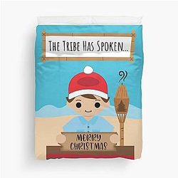 Holiday Cartoon of Jeff Probst Duvet Cover