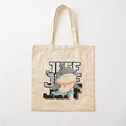 Jeff the Land Shark - Cute Shark wears a pink collar Cotton Tote Bag