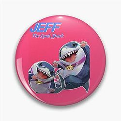 Rivals Jeff Land Shark Retro Design Pin