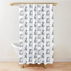 Jeff Land Shark Drooling Shower Curtain