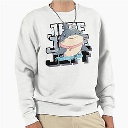 Jeff the Land Shark - Cute Shark Wears Pink Collar Pullover Sweatshirt
