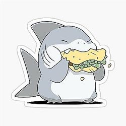 Jeff Land Shark Taco Sticker