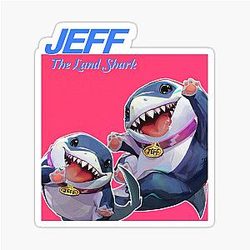 Rivals Jeff The Land Shark Retro Design Sticker