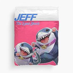 Rivals Jeff Land Shark Retro Design Duvet Cover