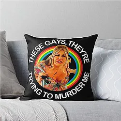 Jennifer Coolidge Quote These Gays They're Trying to Murder Me Throw Pillow