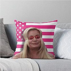 Jennifer Coolidge American Flag Throw Pillow