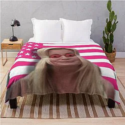 Jennifer Coolidge American Flag Throw Blanket