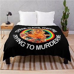Jennifer Coolidge Quote Gay They're Trying to Murder Me Throw Blanket