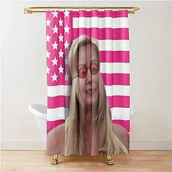 Jennifer Coolidge American Flag Shower Curtain