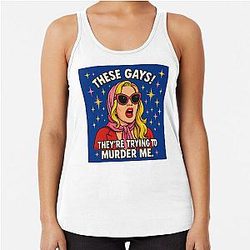 These Jennifer Coolidge White Lotus Pop Art Racerback Tank Top