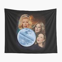 Jennifer Coolidge and The Three Wolf Moon Tapestry