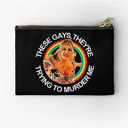 Jennifer Coolidge Quote - Gay Men Trying to Murder Me Zipper Pouch