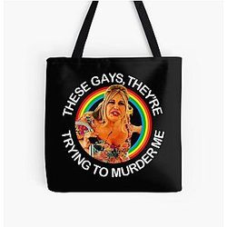 Jennifer Coolidge quote - Gays Are Trying to Murder Me All Over Print Tote Bag