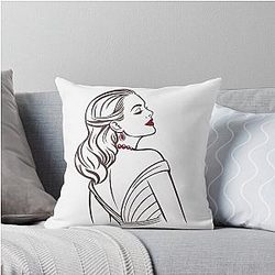 Elegant Silhouette Inspired by Jennifer Lopez Throw Pillow