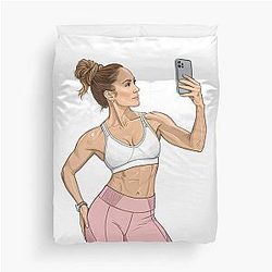 Jennifer Lopez Confident Fitness Style Duvet Cover
