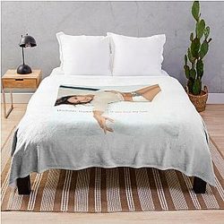 Jennifer Lopez Elegant Retro Pop Aesthetic Design Throw Blanket