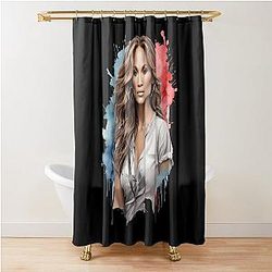Jennifer Lopez Watercolor Portrait Shower Curtain