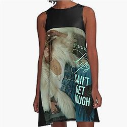Jennifer Lopez Stylish Glam Pop Art Fashion Design A-Line Dress