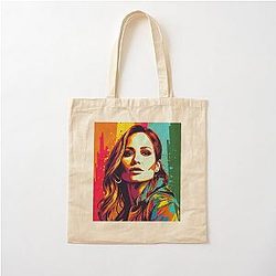 Jennifer Lopez Pop Art Celebrity Portrait Cotton Tote Bag