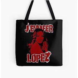 Retro Style Jennifer Lopez All Over Print Tote Bag