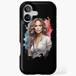 Jennifer Lopez Watercolor Portrait iPhone Case