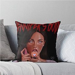 Jennifer's Body Black Background Throw Pillow