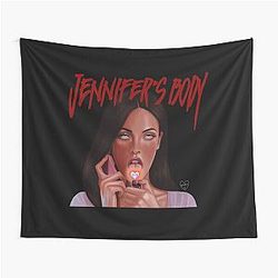 Jennifer's Body Black Background Check Tapestry