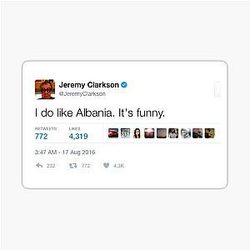 Jeremy Clarkson Albania Sticker