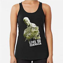 Jeremy Wade Level 100 Fisherman designs a Racerback Tank Top