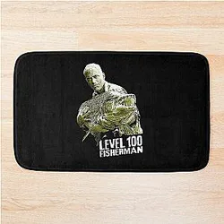 Jeremy Wade Level 100 Fisherman designs Classic T Shirt Bath Mat