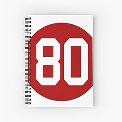 Jerry Rice Number 80 Jersey San Francisco 49ers Spiral Notebook