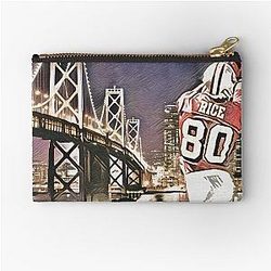 Jerry Rice and the Golden Gate Bridge Zipper Pouch 

 Cleaned title: Jerry Rice and the Golden Gate Bridge Pouch