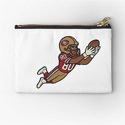 Gridiron Greats: A Cartoon Tribute - Jerry Rice Zipper Pouch