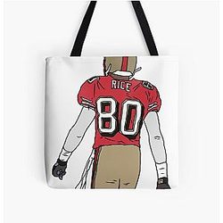 Jerry Rice Back to All Over Print Tote Bag