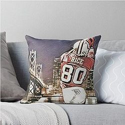 Jerry Rice the Golden Gate Bridge Throw Pillow