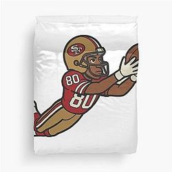 Gridiron Greats: A Cartoon Tribute - Jerry Rice Duvet Cover