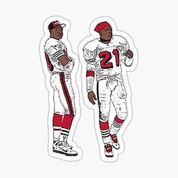 Deion Sanders and Jerry Rice Comic Sticker