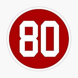 Jerry Rice Number 80 Jersey San Francisco 49er Inspired Sticker