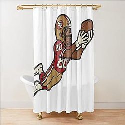 Gridiron Greats: A Cartoon Tribute to Jerry Rice Shower Curtain