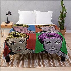 Jessica Fletcher in Pop Art Lithography Throw Blanket