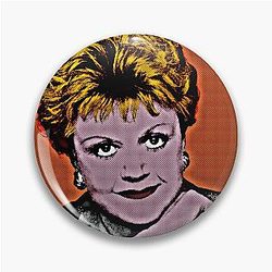 Jessica Fletcher in Pop Art Style Lithograph Pin