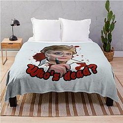 Murder She Wrote Jessica Fletcher Who's Dead Throw Blanket